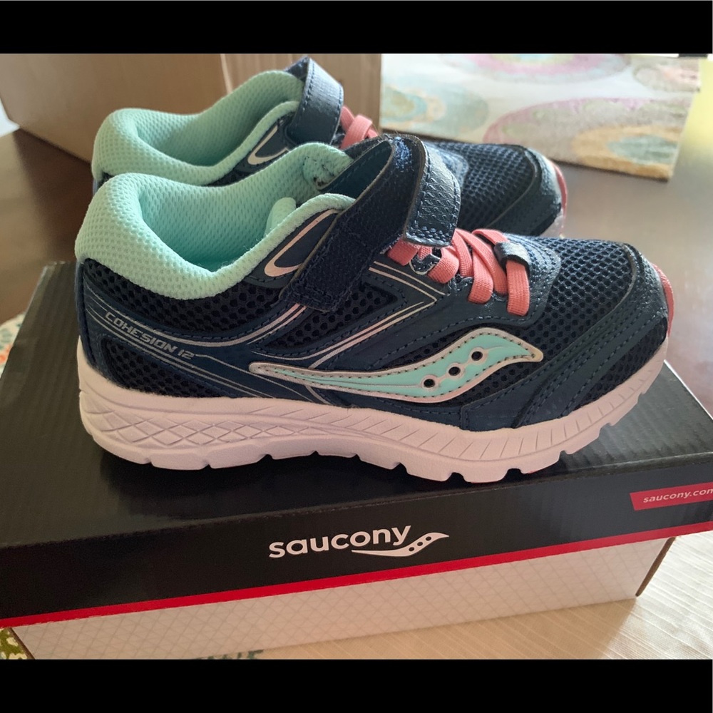 Saucony Girls S-Cohesion A/C Navy/Turq BNIB Sz 11W